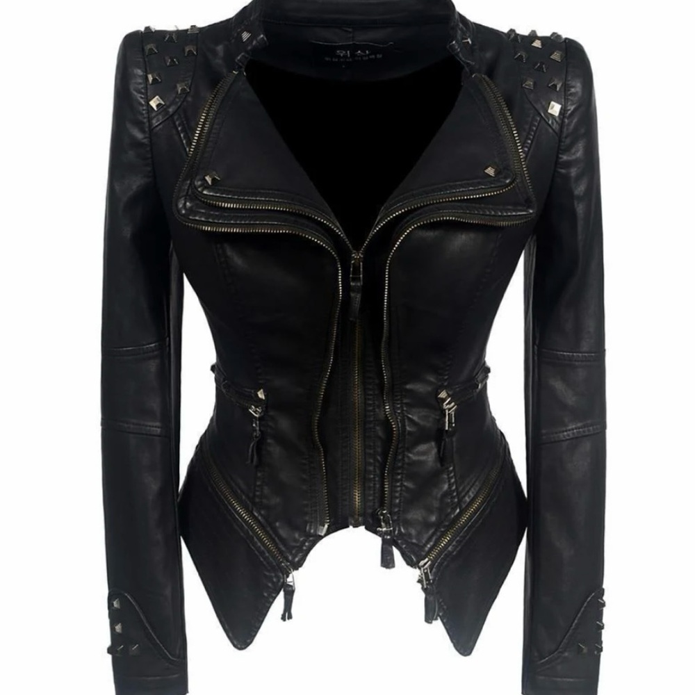 Studded Black Leather Jacket